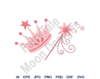Download Crown Magic Wand Svg Etsy