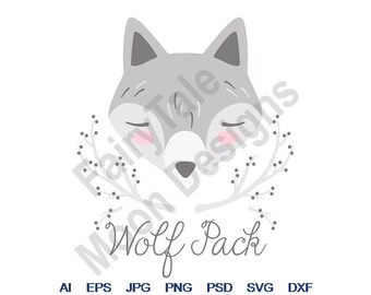 Download Baby Wolf Svg Dxf Etsy