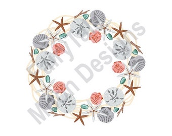seastar 4x4 hoop sea designs marine animals sea animals cockle nautilus Embroidery design set