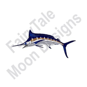 Blue Marlin - Machine Embroidery Design, Blue Marlin Embroidery Pattern, Ocean Fish Embroidery Design