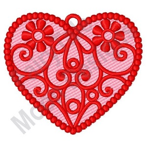 FSL Valentine Heart - Machine Embroidery Design, Freestanding Lace Heart Embroidery Pattern, Free Standing Lace Heart Embroidery, FSL Love