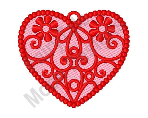 FSL Valentine Heart - Machine Embroidery Design, Freestanding Lace Heart Embroidery Pattern, Free Standing Lace Heart Embroidery, FSL Love