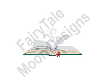 Open Book - Machine Embroidery Design, Reading Book Embroidery Pattern, Novel Design, Literature Embroidery Design, Hardcover Book Design