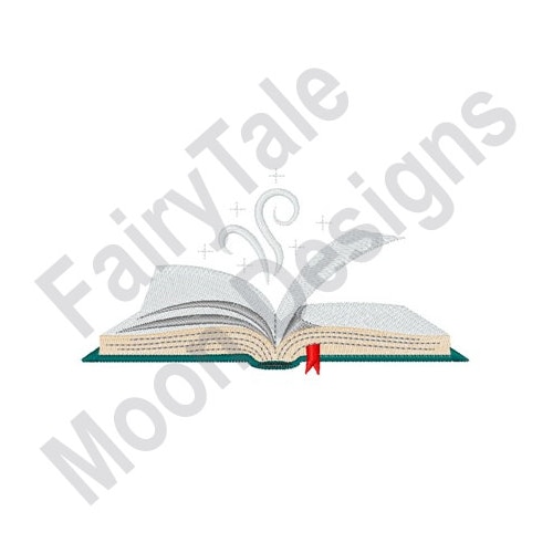 Open Book Machine Embroidery Design Reading Book Embroidery Etsy