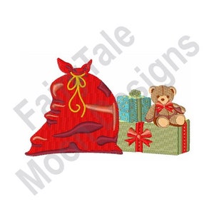 Christmas Sack - Machine Embroidery Design, Christmas Presents Embroidery Pattern, Xmas Gift Boxes Embroidery, Santa Claus Bag Sack Design
