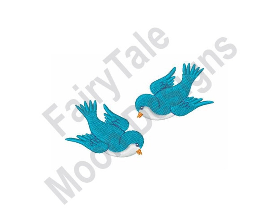 Blue Birds - Machine Embroidery Design - Etsy