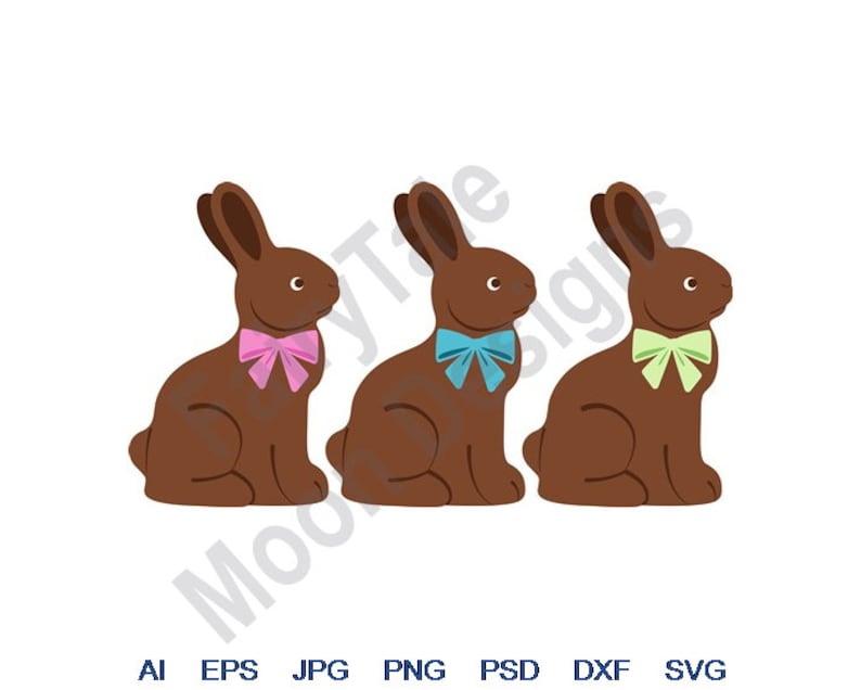 Chocolate Bunnies Svg Dxf Eps Png Jpg Vector Art Etsy