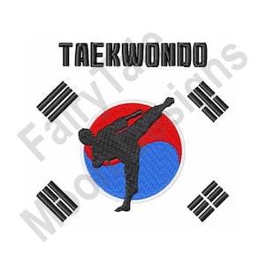 Tae Kwon Do - Machine Embroidery Design, Taekwondo Embroidery Pattern, Korean Martial Arts Embroidery Design, Karate Kick Design
