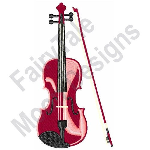 Violin and Music Machine Embroidery Design Etsy