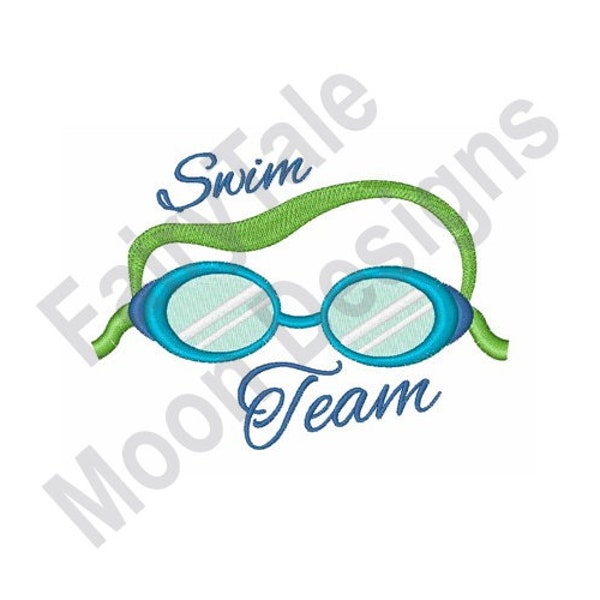 Swim Team - Stickdatei, Stickdatei, Stickmuster, Stickdatei Schwimmbrille, Stickdatei Schwimmbrille