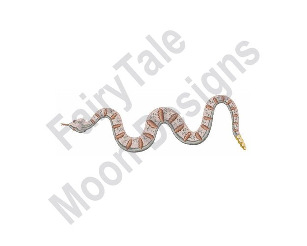 Rattlesnake Machine Embroidery Design, Rattlesnake Embroidery Pattern