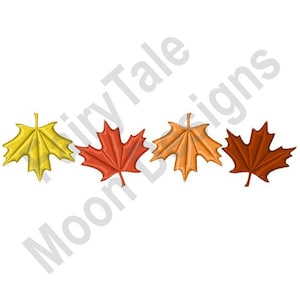 Herbstlaub Bordüre - Stickdatei, Ahornblatt Bordüre Stickdatei, Herbstblätter Stickmuster, Ahornblatt Stickdatei