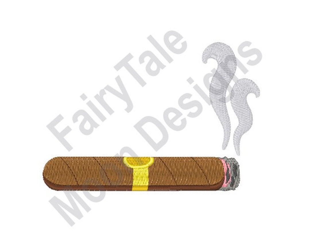 Cuban Cigar Machine Embroidery Design, Tobacco Embroidery Pattern