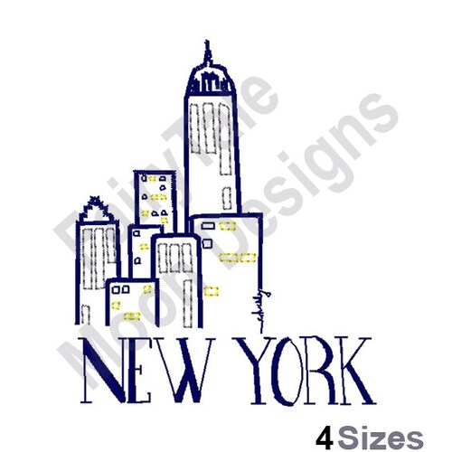 Mini New York City Machine Embroidery Design Setinstant Etsy