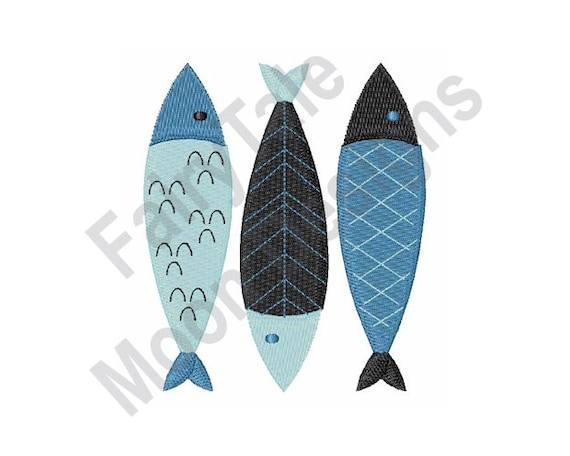 Fish - Machine Embroidery Design, Fish Border Embroidery Pattern, Fish Shape Embroidery Design