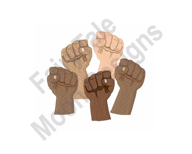 Raised Fists - Machine Embroidery Design, Clenched Fists Embroidery Pattern, Protesting Fists Embroidery Design, Raised Fist Design