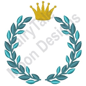 Laurel Wreath - Machine Embroidery Design, Prince Charming Pattern, Princess Crown Embroidery Pattern, Laurel Wreath Embroidery Design