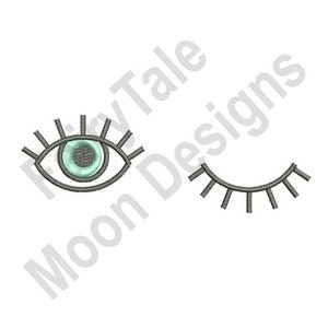 Eye Wink - Machine Embroidery Design, Human Eyes Embroidery Pattern, Closed Eye Design, Open Eye Embroidery Design