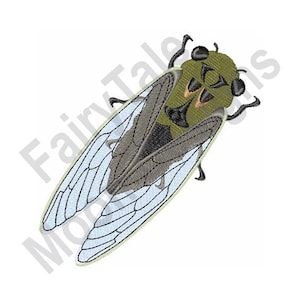Cicada - Machine Embroidery Design, Cicada Insect Embroidery Pattern, Australian Bug Embroidery Design