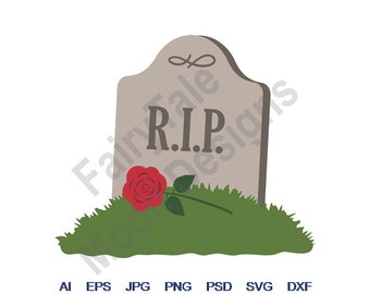 Rip Gravestone Cartoon Icon PNG & SVG Design For T-Shirts