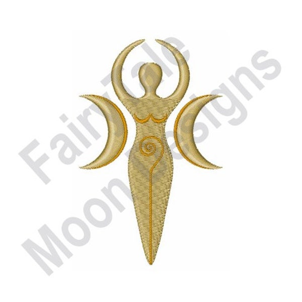 Wiccan Symbol -Machine Embroidery Design, Spiral Goddess Design, Moon Goddess Symbol Embroidery Pattern, Divine Feminine Pagan Symbol Design