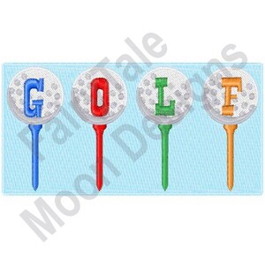 Golf - Machine Embroidery Design, Golf Tees Embroidery Pattern