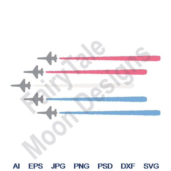 Air Force Planes - Svg, Dxf, Eps, Png, Jpg, Vector Art, Clipart, Cut File, Airplanes Svg, V Formation Flying Svg, Military Aircraft Svg