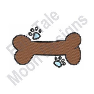 Dog Bone - Machine Embroidery Design, Dog Pawprints Embroidery Pattern, Dog Chew Bone Embroidery Design