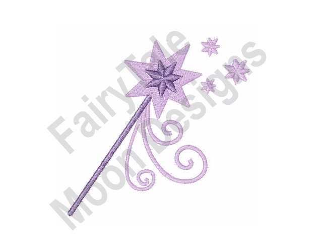 Magic wand Embroidery Design Fairy wand. Machine Embroidery Design Mini wand Filled Stitch Princess Embroidery Design