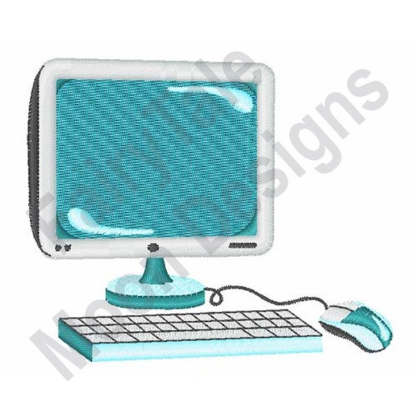 Monitor & Keyboard - Machine Embroidery Design, Computer Monitor Embroidery Pattern, Computer Keyboard Embroidery, Computer Mouse Design