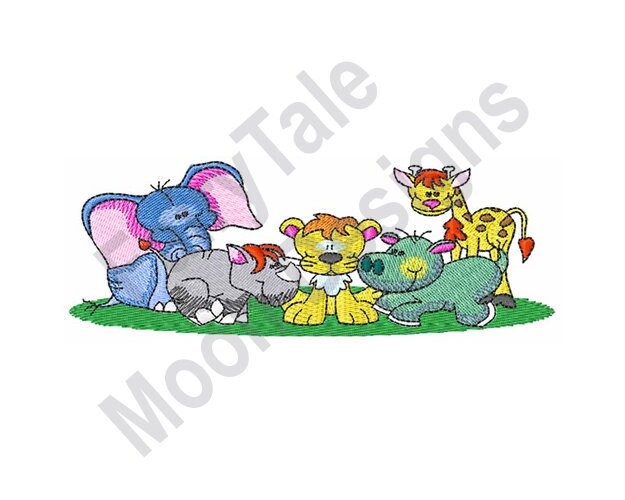 Zoo Animals Machine Embroidery Design Baby Elephant Baby Etsy