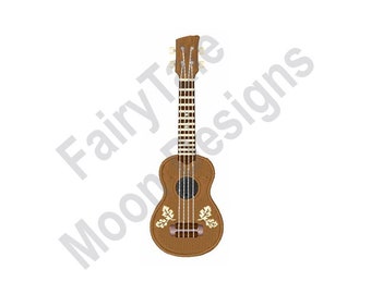 Ukulele - Machine Embroidery Design, Ukelele Embroidery Pattern, Lute Instrument Embroidery Design, Musical String Instrument Embroidery