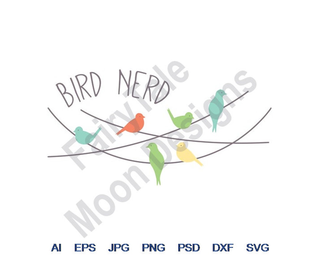 Bird Nerd Svg, Dxf, Eps, Png, Jpg, Vector Art, Clipart, Cut File, Birds
