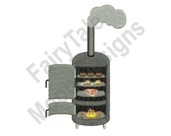 Meat Smoker - Machine Embroidery Design, BBQ Smoker Embroidery Pattern, Charcoal Smoker Embroidery, Barbecue Smoker Embroidery Design