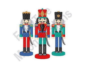 Christmas Nutcracker Figures - Machine Embroidery Design, Christmas Nutcrackers Embroidery Pattern, Xmas Toy Soldier Figurine Embroidery