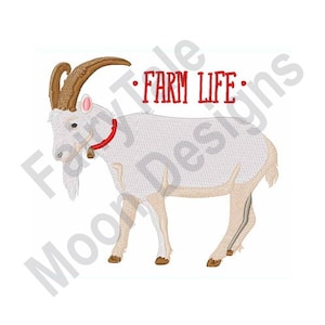 Farm Life - Machine Embroidery Design, Goat Embroidery Pattern, Baby Goat Embroidery Design, Farm Animal Embroidery Design