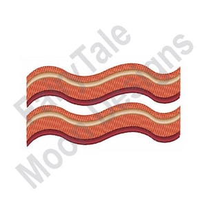 Rebanada de tocino - Diseño de bordado a máquina, Patrón de bordado de tocino, Diseño de bordado de rebanada de tocino, Diseño de bordado de tocino lateral