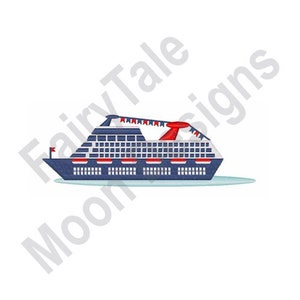 Ocean Cruise Ship - Machine Embroidery Design, Cruise Ship Embroidery Pattern, Cruise Vacation Embroidery Design