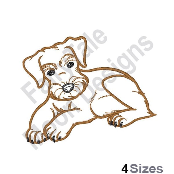 Schnauzer Outline - Machine Embroidery Design, Schnauzer Puppy Embroidery Pattern, Dog Outline Embroidery Design