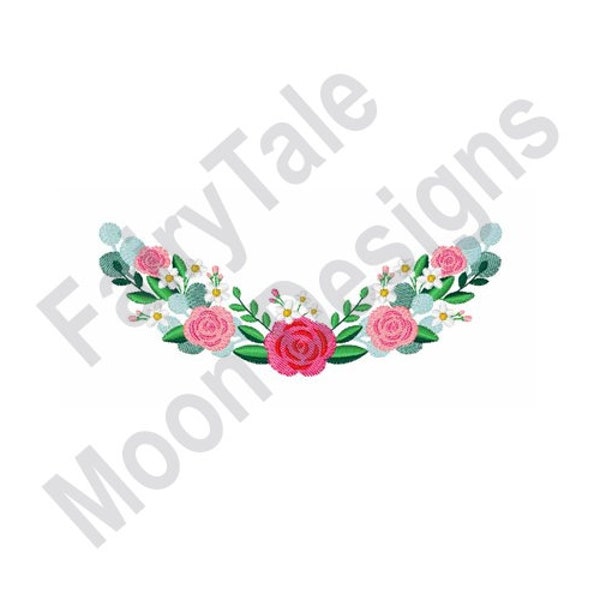 Rose Swag - Machine Embroidery Design, Wedding Flower Arch Embroidery Pattern, Floral Swag Embroidery Design