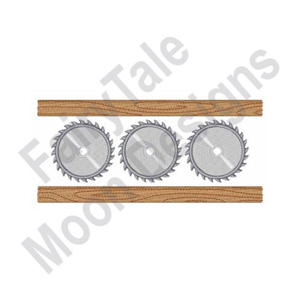 Circular Saw Blades For Wood - Machine Embroidery Design, Saw Blade Border Embroidery Pattern, Cutting Tool Embroidery Design