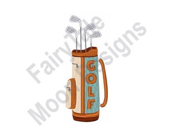 Golf Bag - Machine Embroidery Design, Golfer's Bag Embroidery Pattern, Golf Bag & Golf Clubs Design, Golfing Embroidery, Golf Irons Design