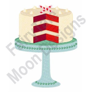 Red Velvet Cake - Machine Embroidery Design, Velvet Cake Embroidery Design, Cake Stand Embroidery Pattern, Layer Cake Embroidery Design