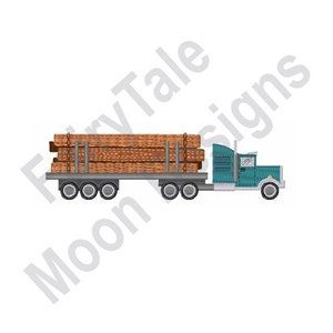 Log Truck - Machine Embroidery Design, Logging Truck Embroidery Pattern, Timber Lorry Embroidery Design