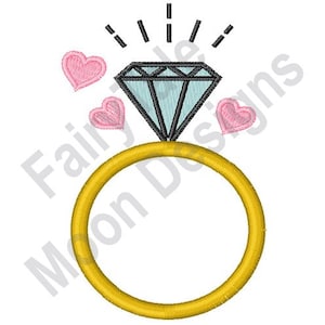 Diamond Ring - Machine Embroidery Design, Wedding Ring Embroidery Pattern, Bridal Ring Embroidery Design, Jewelry Embroidery Design