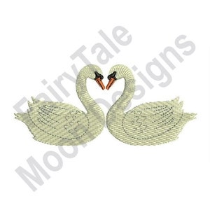 Swans Love - Machine Embroidery Design, Swan Couple Embroidery Pattern, Pair of Swans Embroidery Design, Love Birds Design, Wedding Design