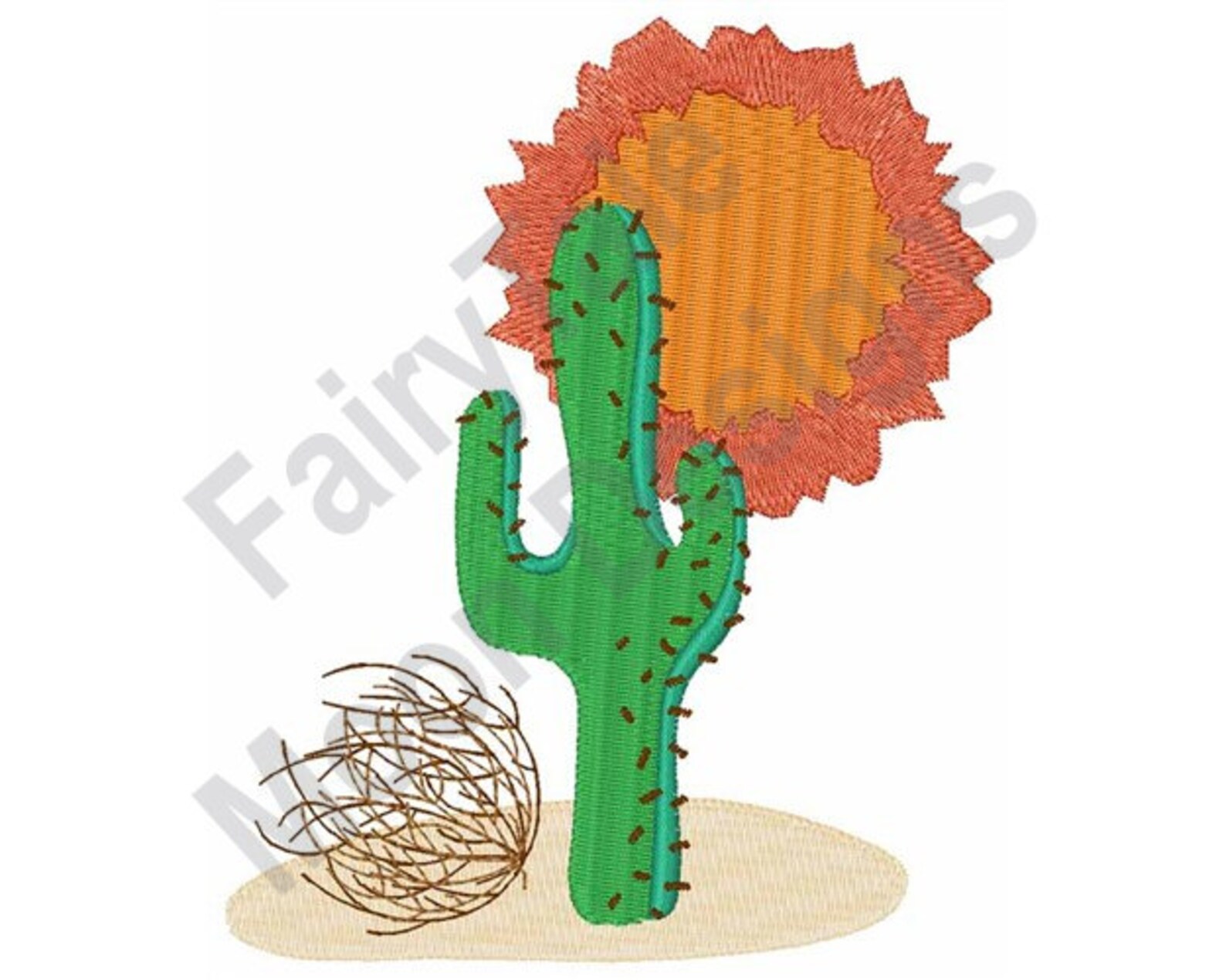 Desert Scene Machine Embroidery Design Arizona Cactus Etsy