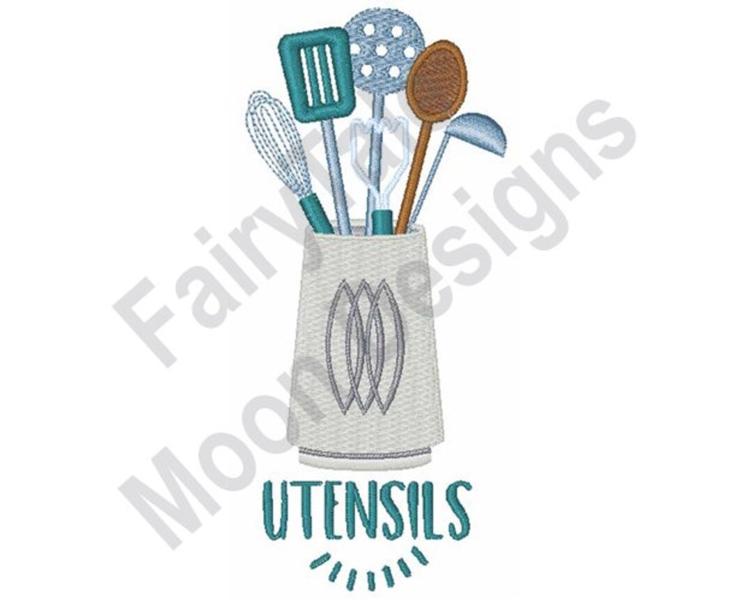 Kitchen Utensils Machine Embroidery Design Spatula Wooden Etsy