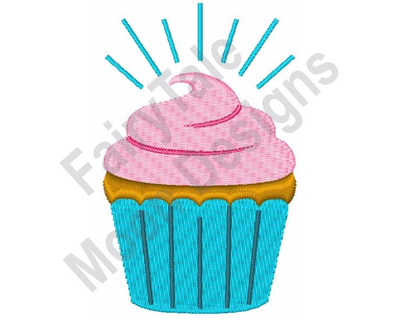 Pink Cupcake Machine Embroidery Design Cupcake Embroidery Etsy