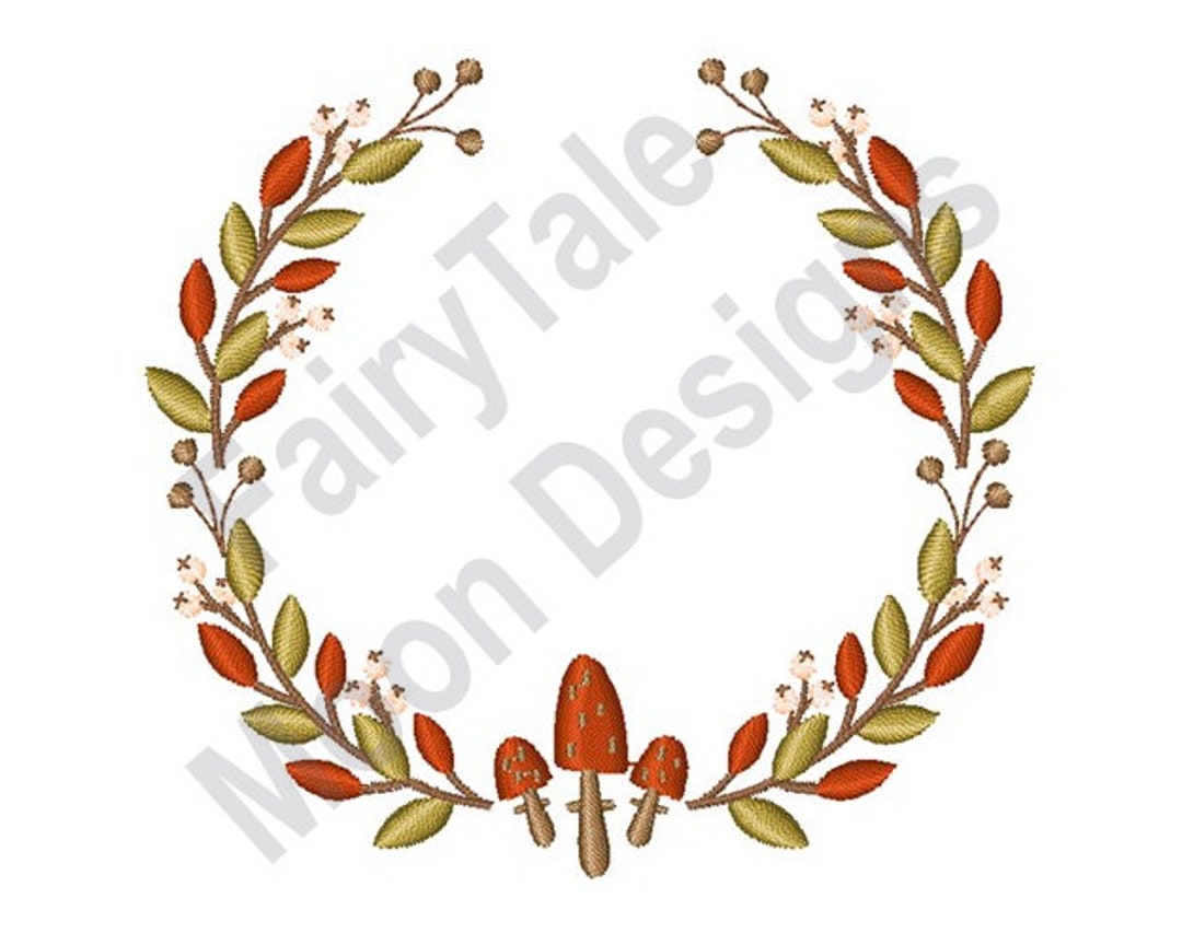 Fall Wreath - Machine Embroidery Design, Autumn Laurel Wreath ...